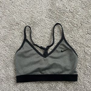 Gray nike light support sports bra